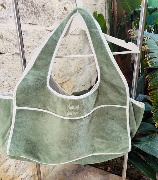 AISHA TOWEL BEACH BAG MINT