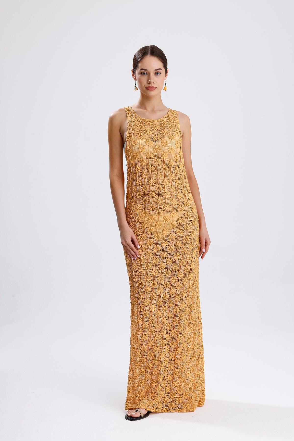 Fleur Orange Elbise