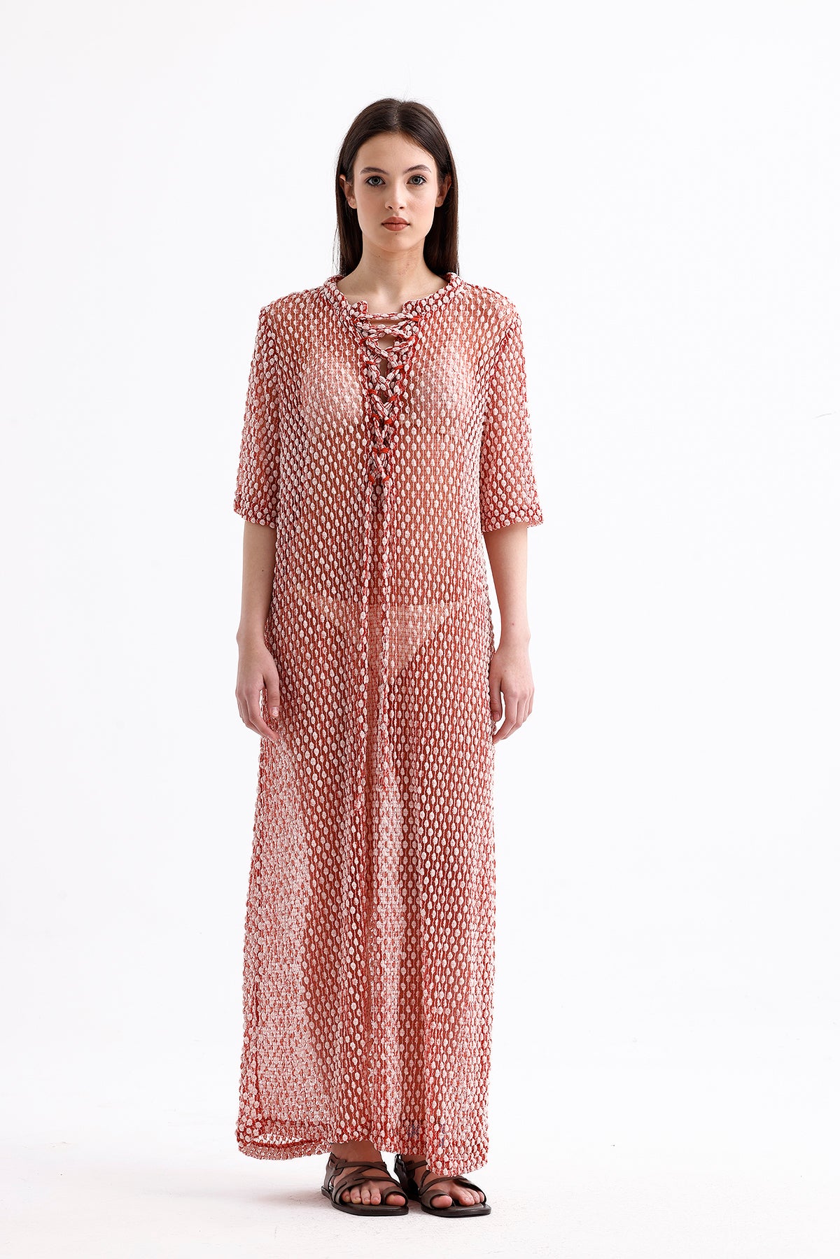 Pearl Kırmızı Kaftan Elbise