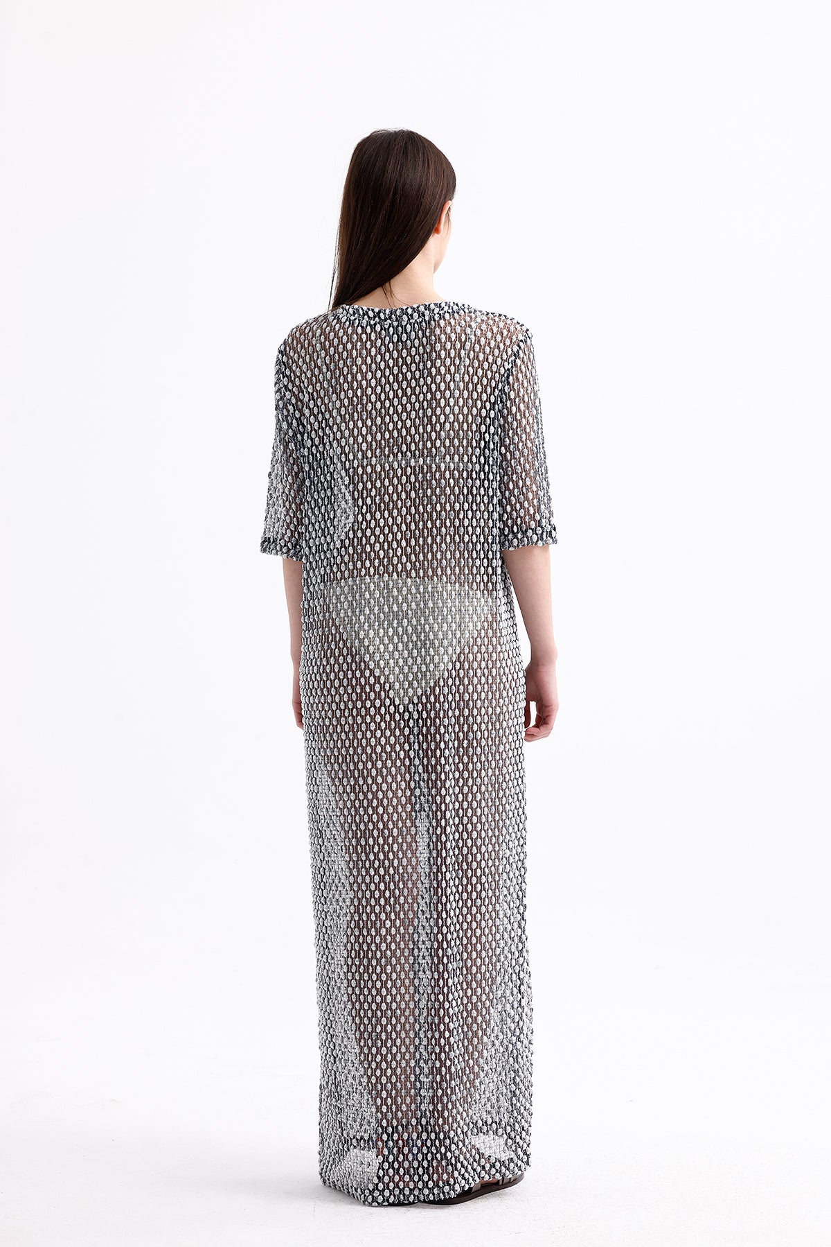 Pearl Lacivert Kaftan Elbise