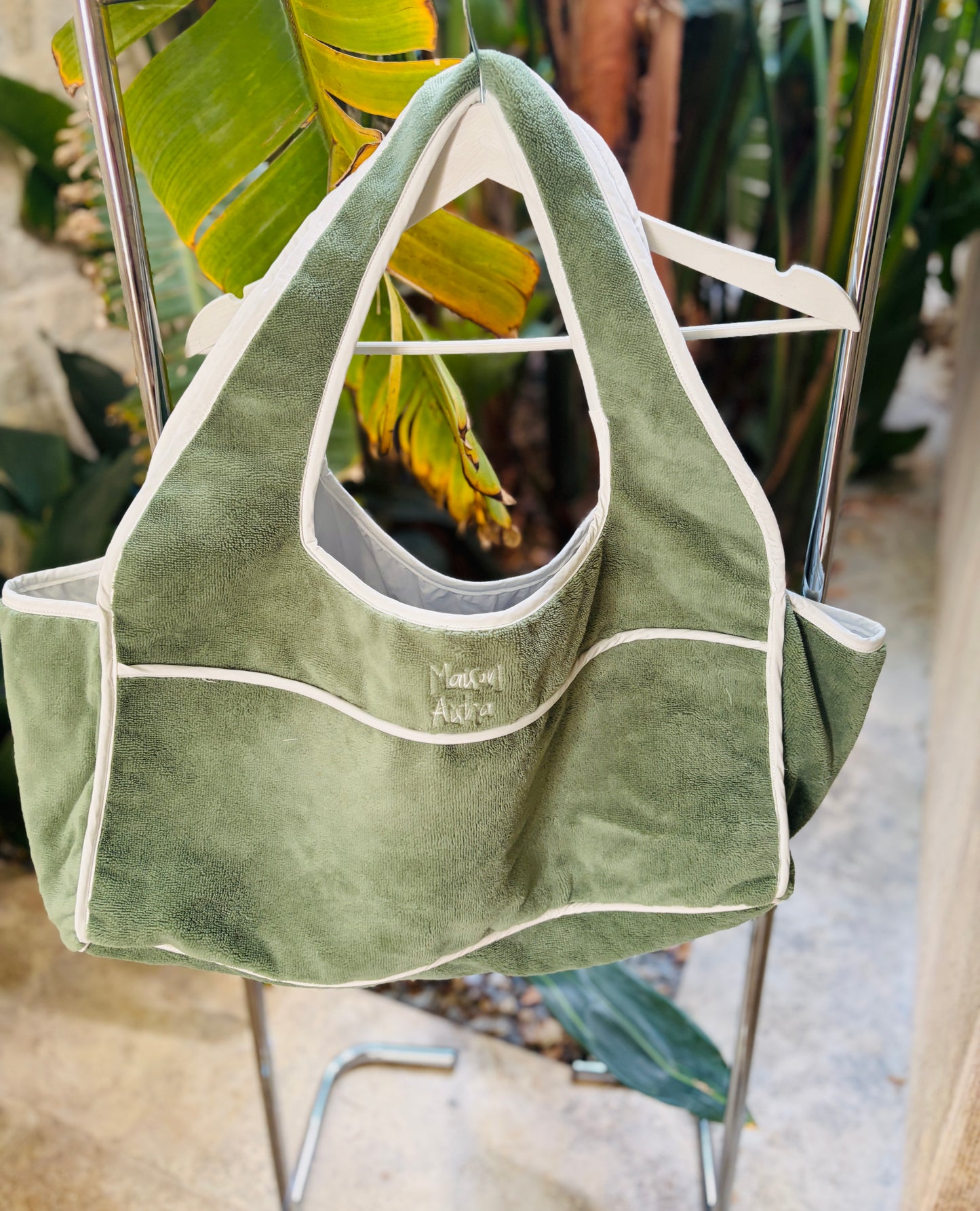 AISHA TOWEL BEACH BAG MINT