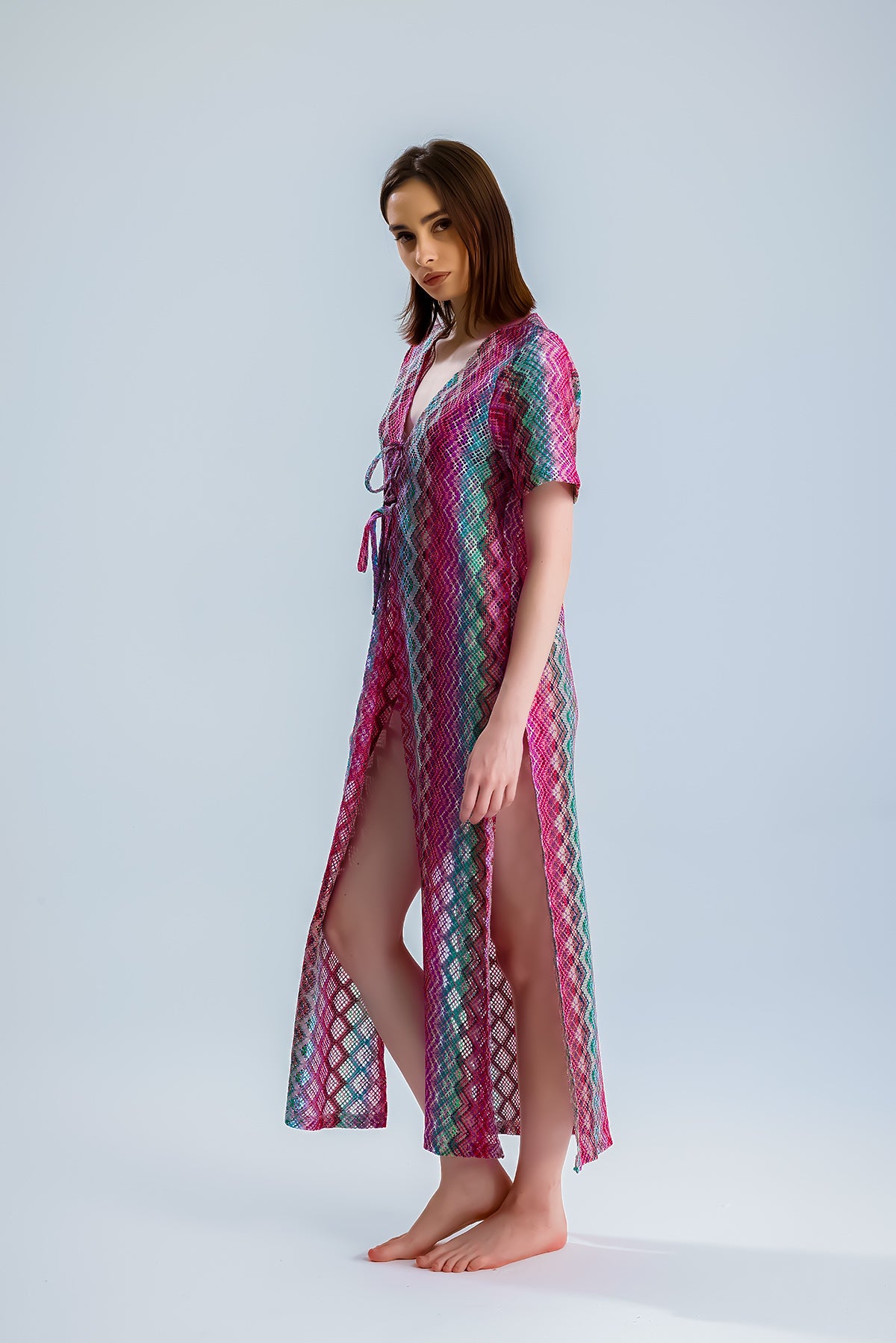 Knit Pembe Kimono
