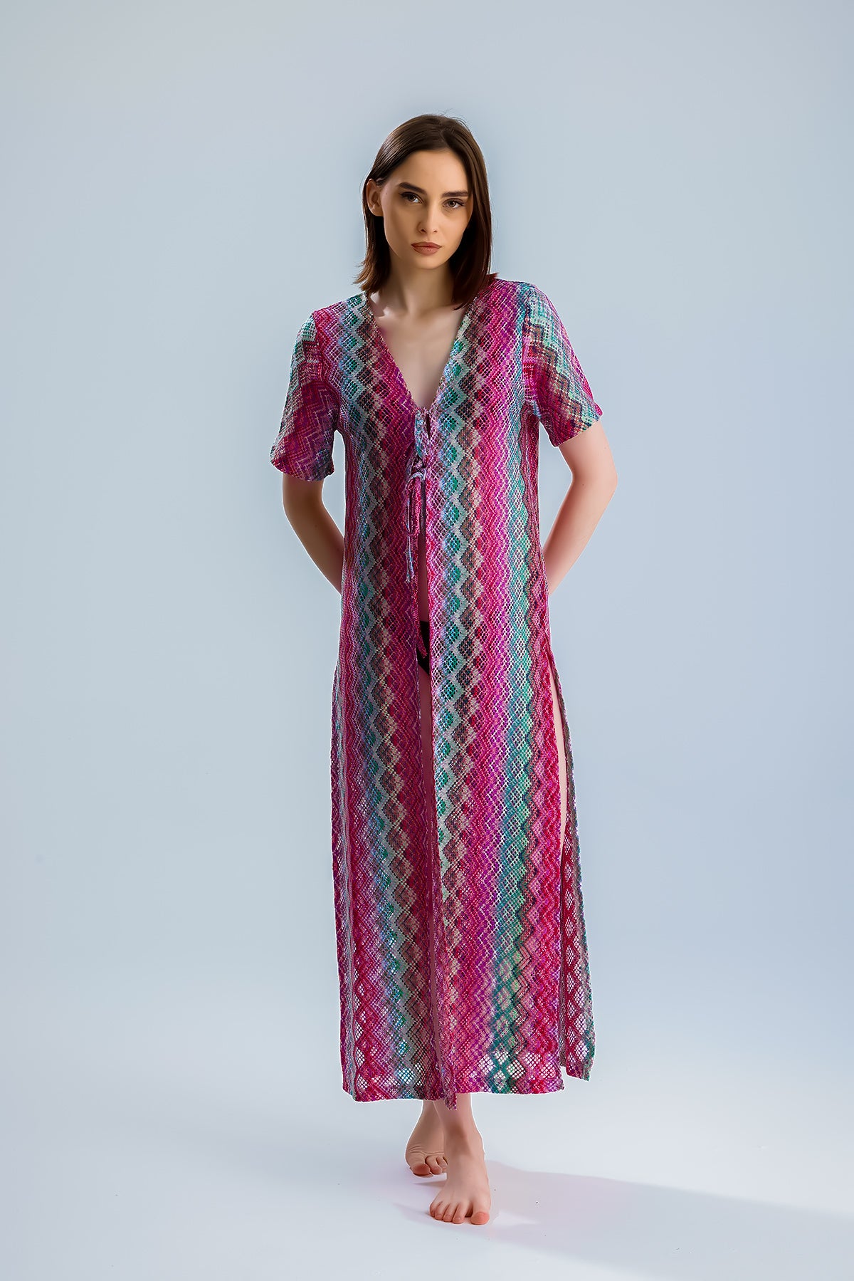 Knit Pembe Kimono