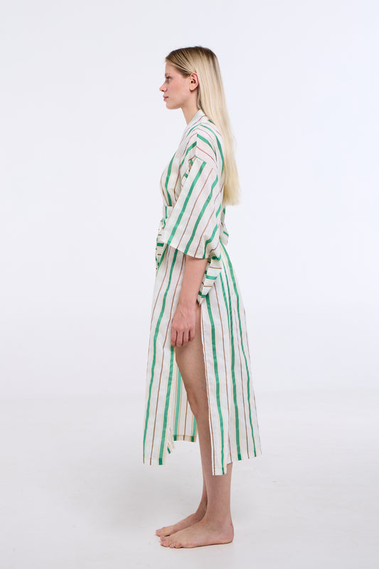 VERDE STRIPED KIMONO