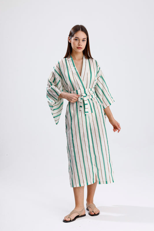 VERDE STRIPED KIMONO