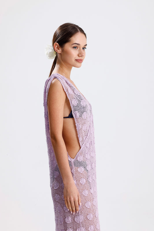 SOLEIL FLUID KNIT DRESS-LILAC