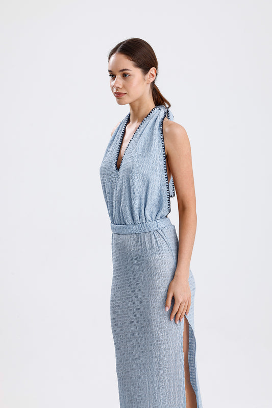 ROME DRESS-BLUE