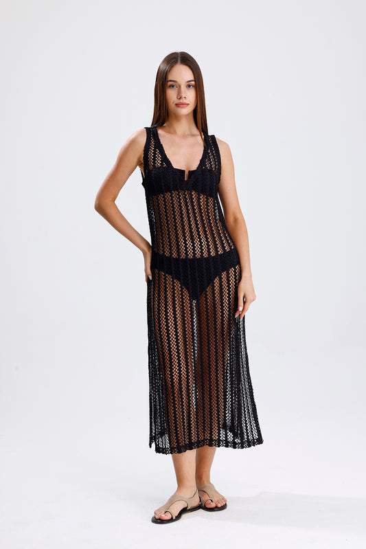 Cincture Siyah Elbise