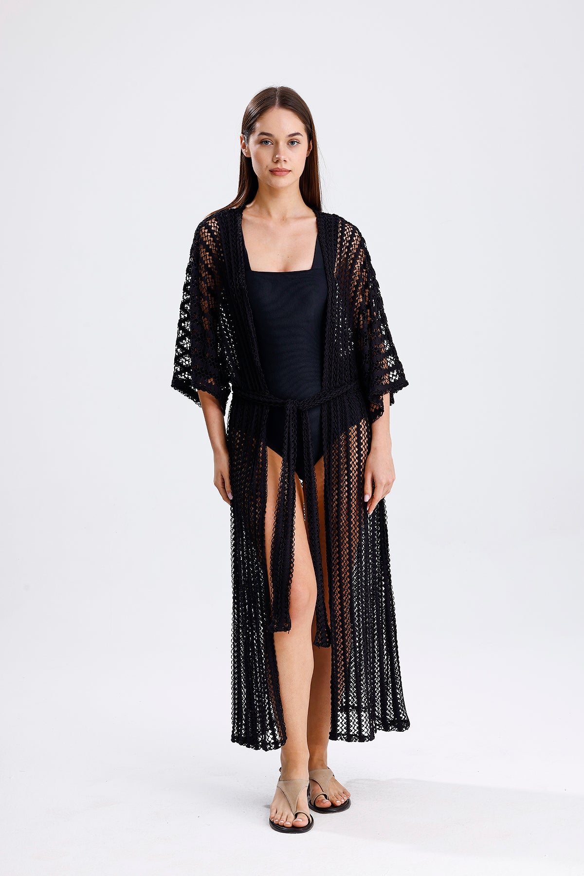 Cincture Siyah Kimono