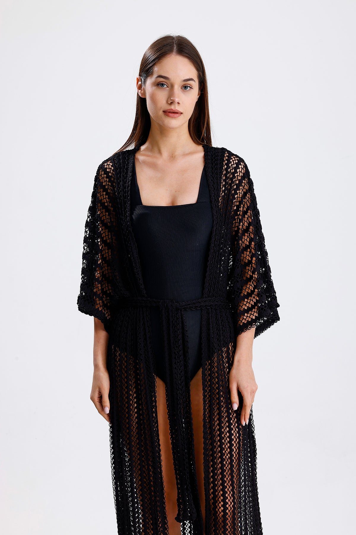 Cincture Siyah Kimono