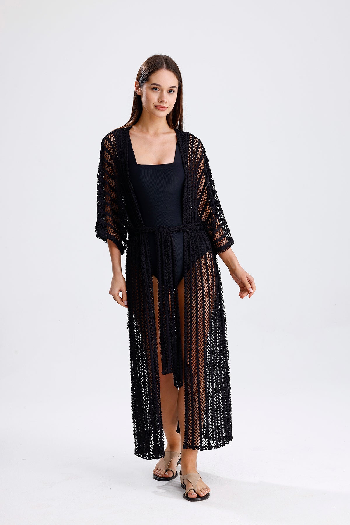 Cincture Siyah Kimono